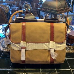 NWT Fossil Large Messenger Bag Khaki Color